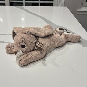 Pier 1…Tan & Brown Plaid Stuffed Bunny w Bow…  Extremely Soft..NWOT